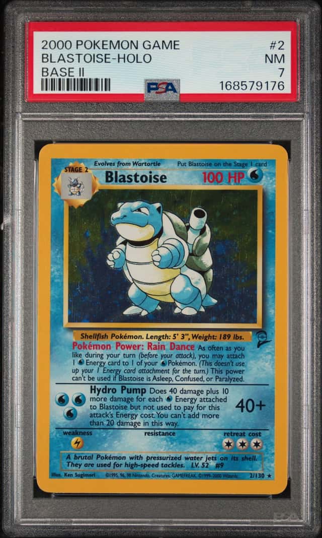 2000 POKEMON BASE SET 2 #2 BLASTOISE-HOLO PSA 7