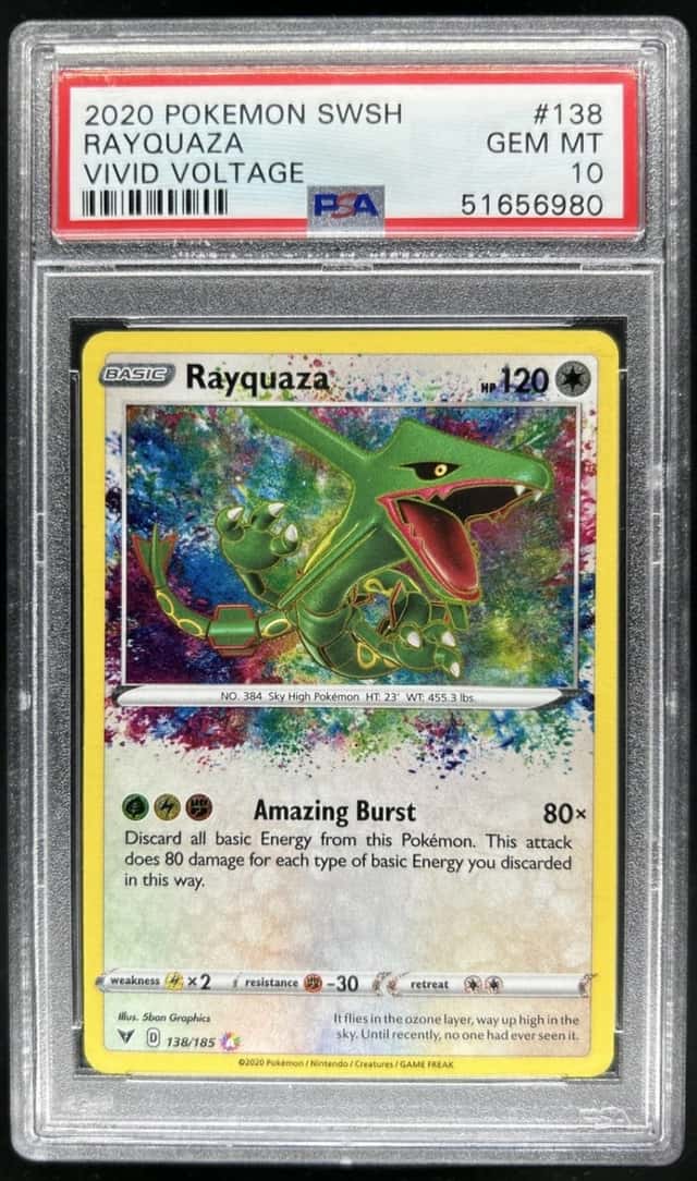 2020 Pokemon SWSH Vivid Voltage Rayquaza Amazing Rare #138/185 PSA 10 GEM MINT