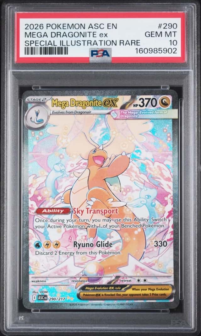 2026 POKEMON ASCENDED HEROES SPECIAL ILLUSTRATION RARE MEGA DRAGONITE EX PSA 10