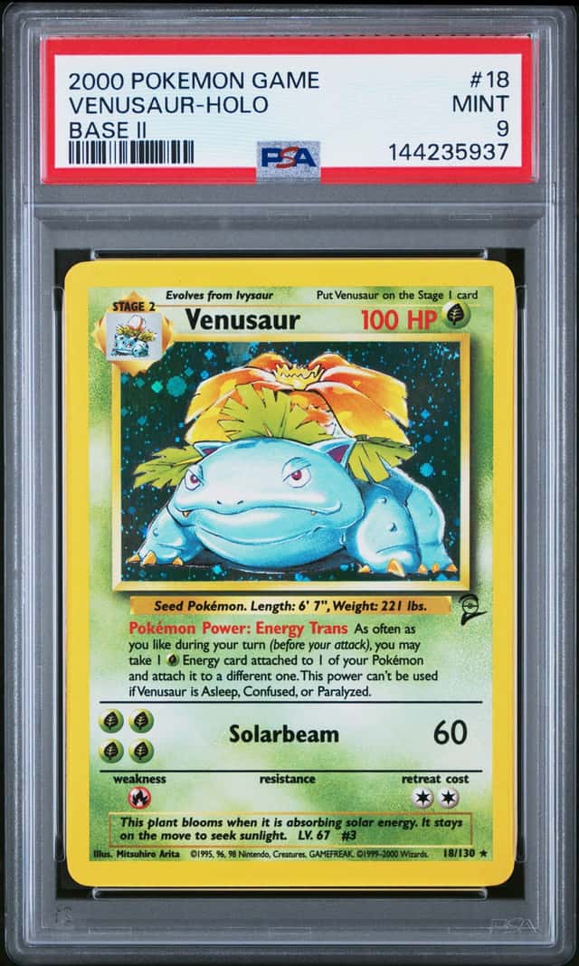 PSA 9 Venusaur 018/130 Base Set 2 II Holo Pokemon Mint 2000