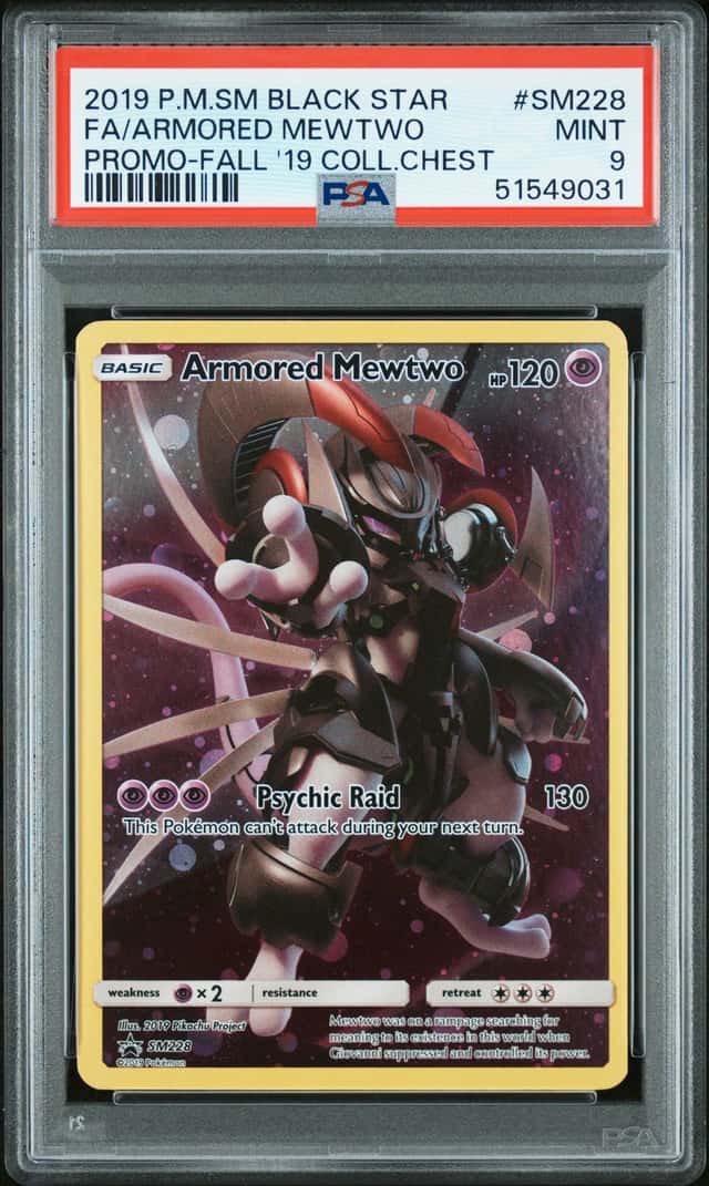 2019 Pokemon Sun and Moon Black Star Promo Fall Collector Chest Armored Mewtwo #SM228