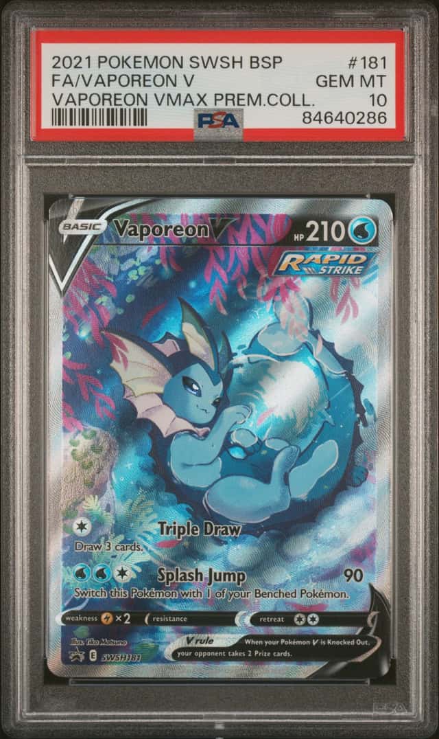 2021 Pokemon Sword and Shield Black Star Promo Premium Collection Vaporeon V #181