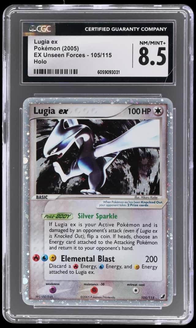 2005 Pokemon Ex Unseen Forces Holo Lugia Ex #105