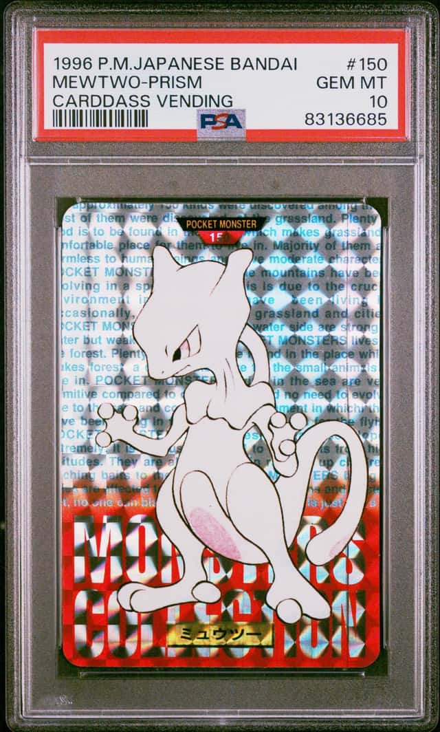 1996 Pokemon Bandai Carddass Part 2 Prism Mewtwo #150
