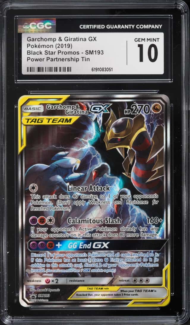 2019 Pokemon SM Promo Power Partnership Full Art Garchomp & Giratina GX #SM193 CGC 10 GEM MINT