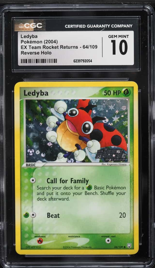 2004 Pokemon EX Team Rocket Returns Reverse Holo Ledyba #64 CGC 10 GEM MINT