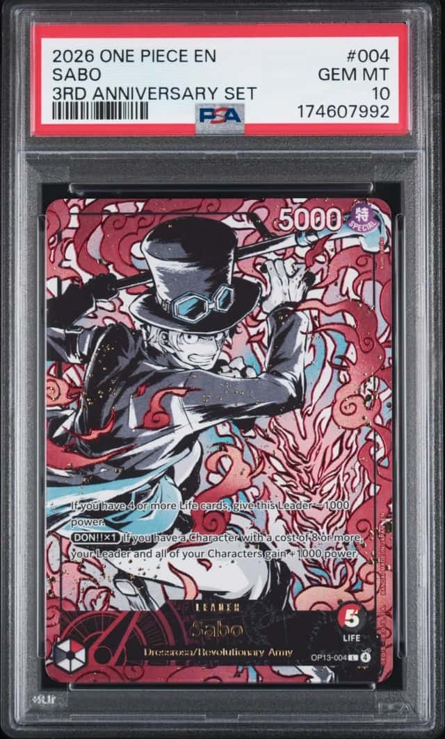 2026 ONE PIECE ENGLISH VERSION 3RD ANNIVERSARY SET #004 SABO PSA 10