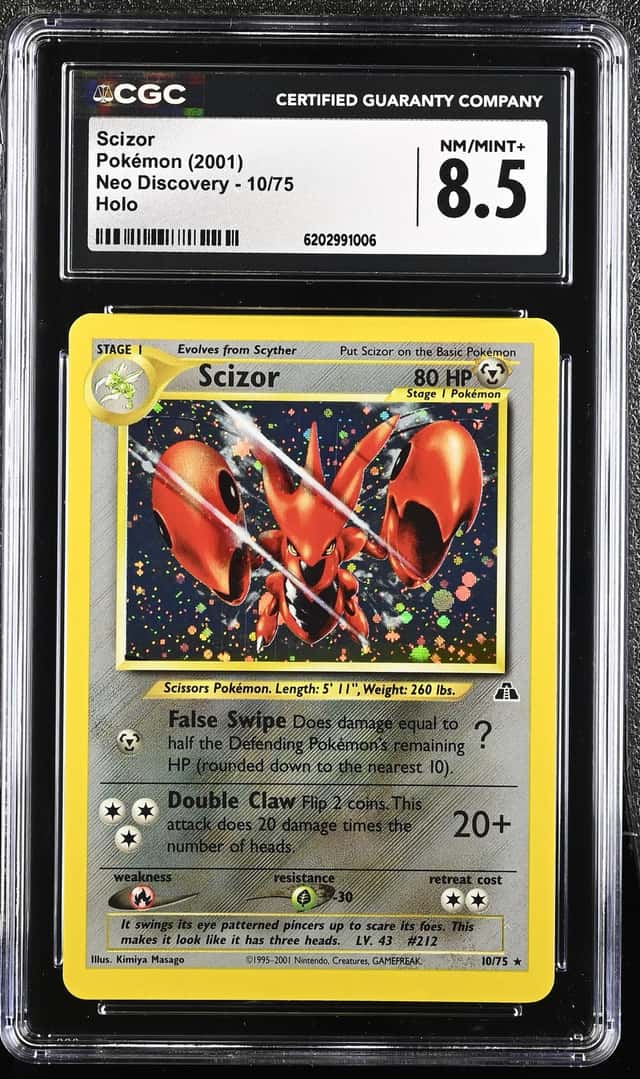 2001 Pokemon Neo Discovery Holo Scizor #10 CGC 8.5 NM-MT+