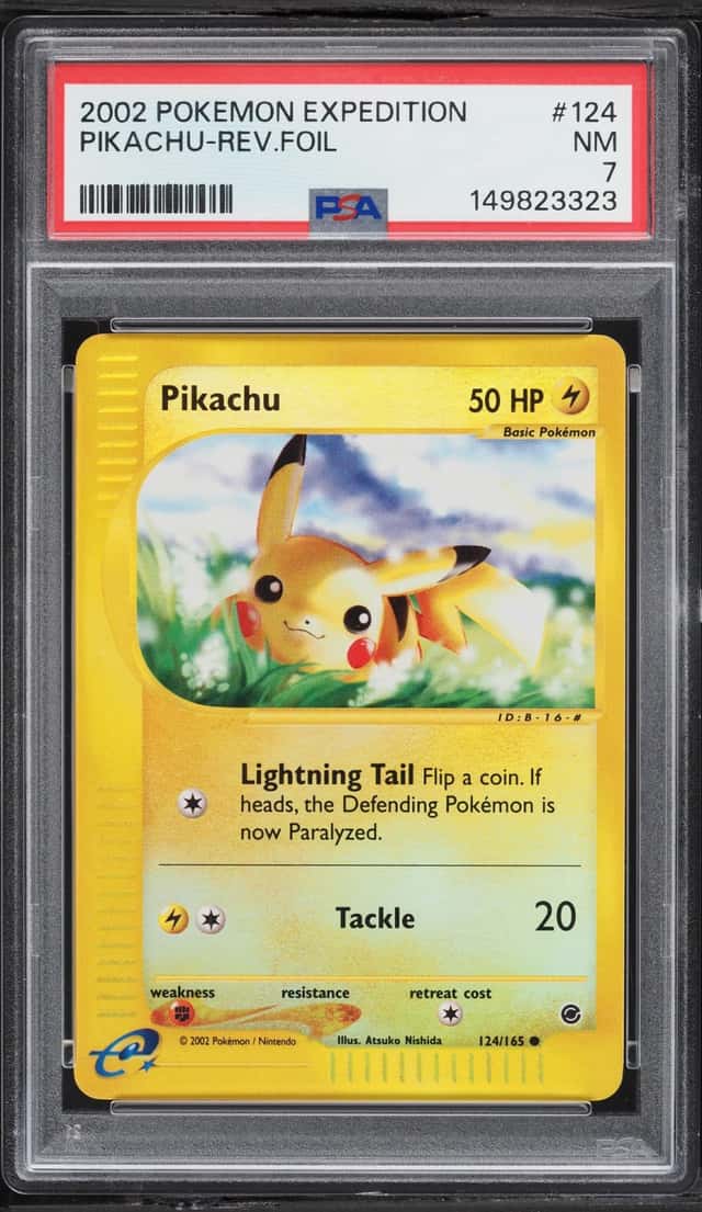 2002 Pokemon Expedition Reverse Holo Pikachu #124 PSA 7 NRMT