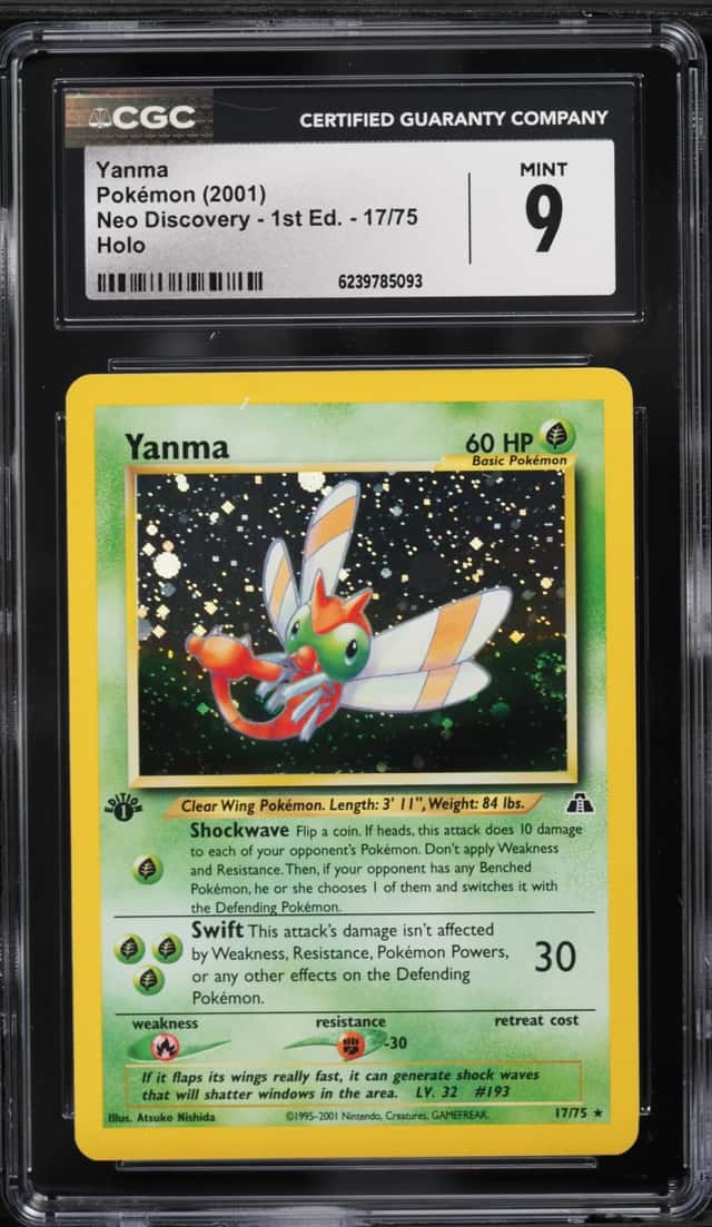 2001 Pokemon Neo Discovery 1st Edition Holo Yanma #17 CGC 9 MINT