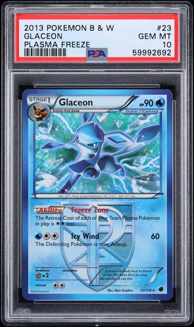 2013 Pokemon Black & White Plasma Freeze Glaceon #23 PSA 10 GEM MINT