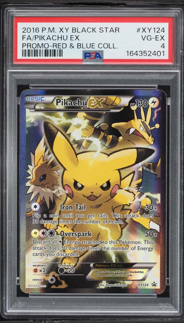 2016 Pokemon XY Promo Red & Blue Collection Full Art Pikachu EX #XY124 PSA 4 VGEX
