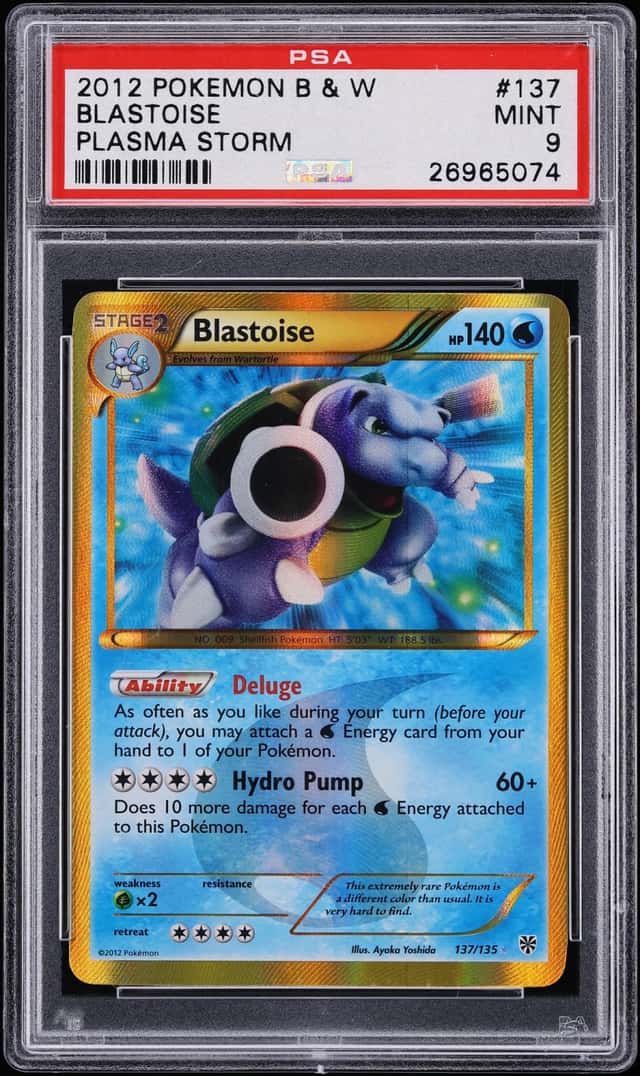 2013 Pokemon Black & White Plasma Storm Blastoise #137 PSA 9 MINT