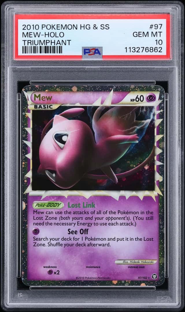 2010 Pokemon HeartGold & SoulSilver Triumphant Holo Mew #97 PSA 10 GEM MINT