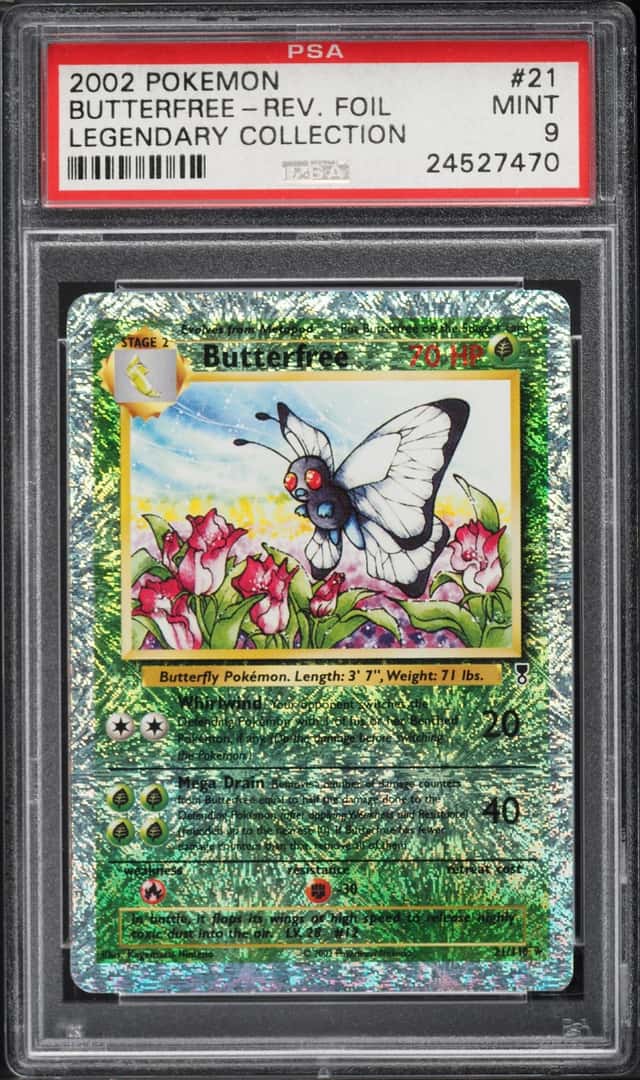 2002 Pokemon Legendary Collection Reverse Holo Butterfree #21 PSA 9 MINT