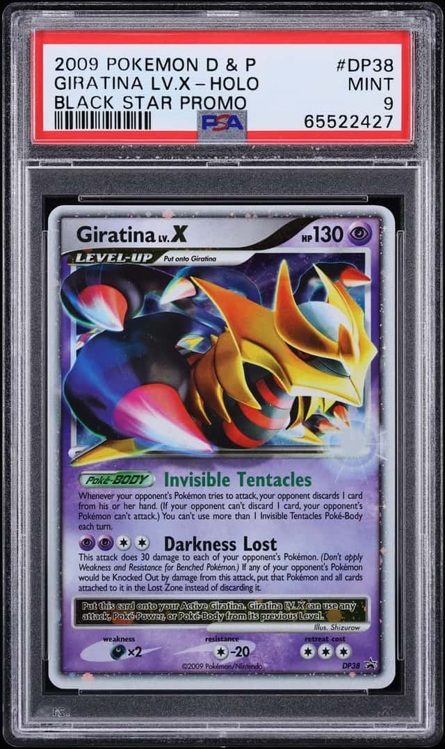 2009 Pokemon Diamond & Pearl Black Star Promo Holo Giratina LV.X #DP38 PSA 9 MINT