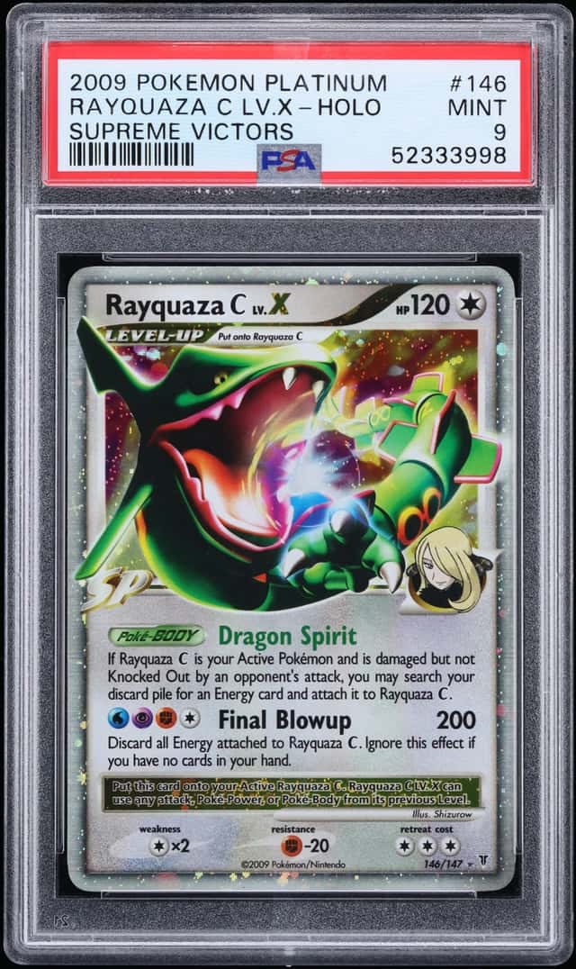 2009 Pokemon Platinum Supreme Victors Holo Rayquaza C LV.X #146 PSA 9 MINT