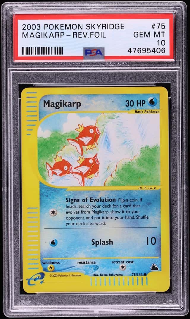 2003 Pokemon Skyridge Reverse Holo Magikarp #75 PSA 10 GEM MINT