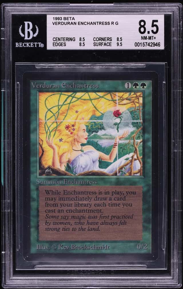 1993 Magic The Gathering MTG Beta Verduran Enchantress BGS 8.5 NM-MT+