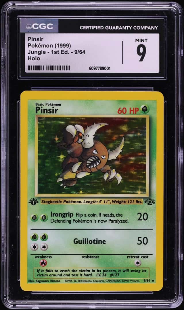 1999 Pokemon Jungle 1st Edition Holo Pinsir #9 CGC 9 MINT