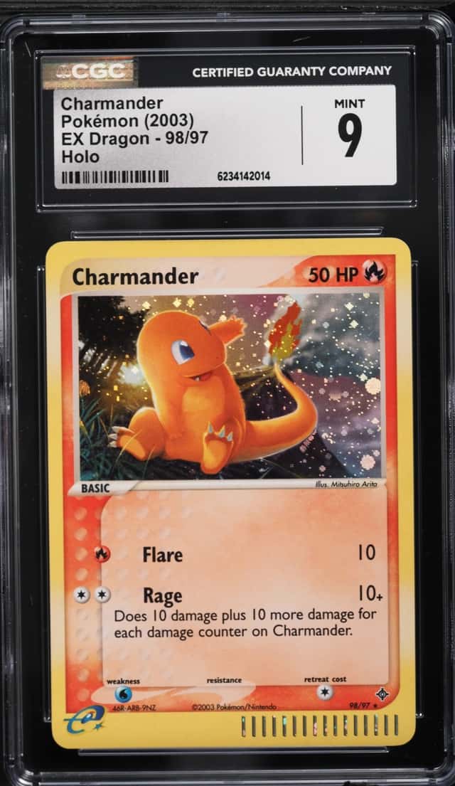 2003 Pokemon EX Dragon Holo Charmander #98 CGC 9 MINT