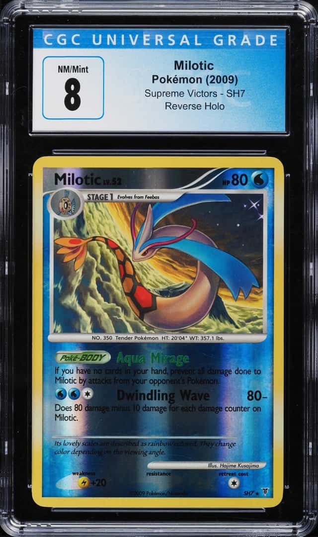 2009 Pokemon Platinum Supreme Victors Reverse Holo Shiny Milotic #SH7 CGC 8