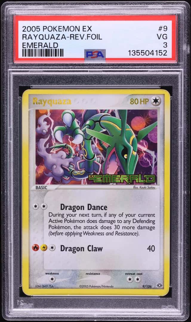 2005 Pokemon EX Emerald Reverse Holo Rayquaza #9 PSA 3 VG