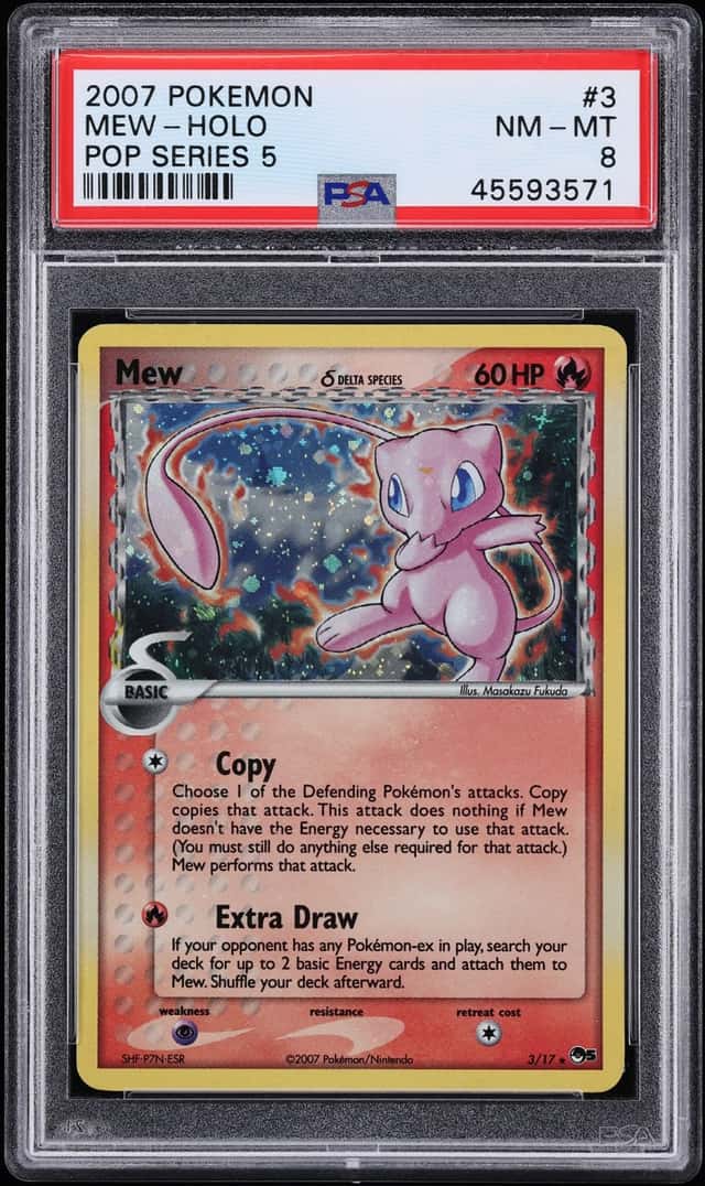 2007 Pokemon POP Series 5 Holo Mew #3 PSA 8 NM-MT