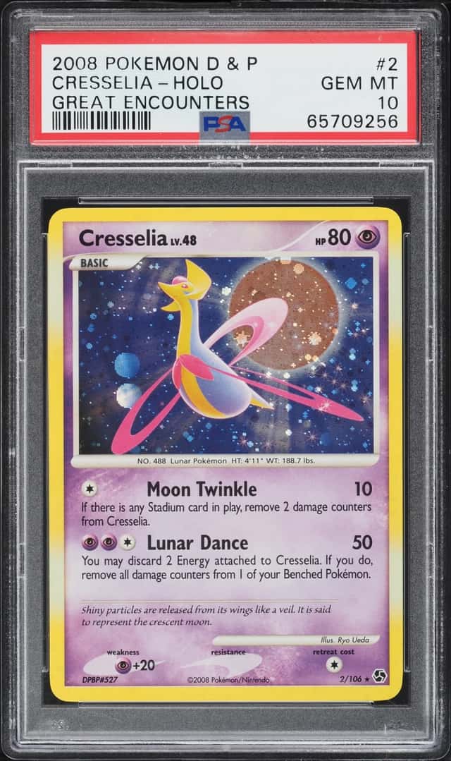2008 Pokemon Diamond & Pearl Great Encounters Holo Cresselia #2 PSA 10 GEM MINT