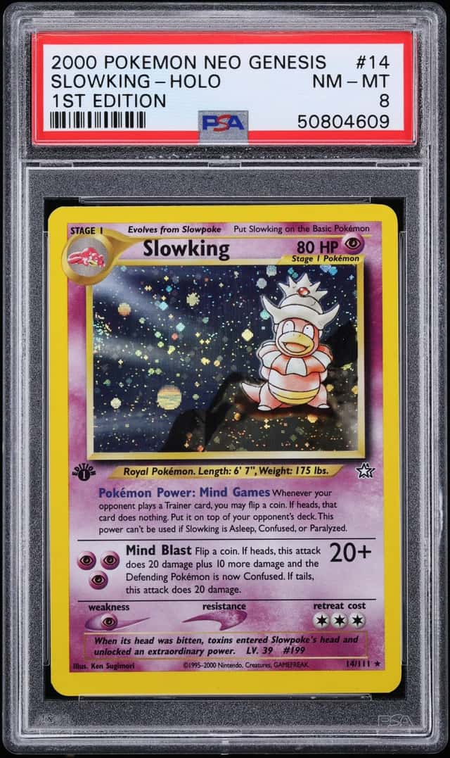 2000 Pokemon Neo Genesis 1st Edition Holo Slowking #14 PSA 8 NM-MT