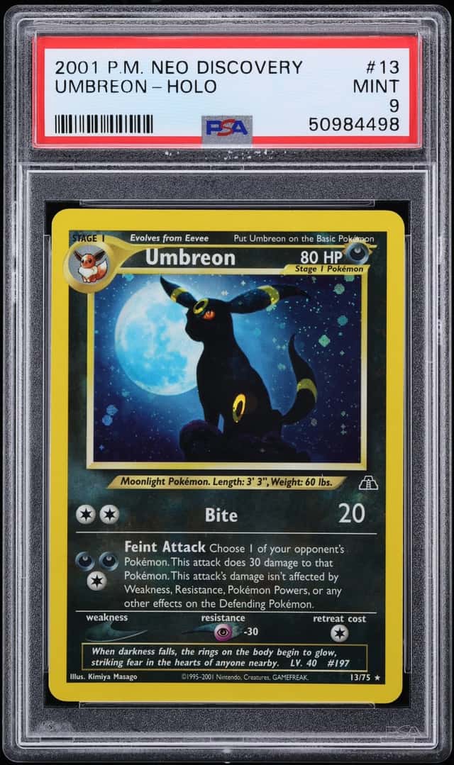 2001 Pokemon Neo Discovery Holo Umbreon #13 PSA 9 MINT