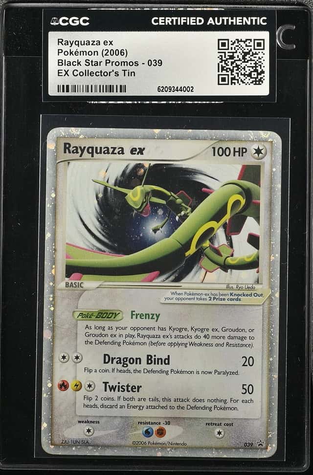 2006 Pokemon EX Black Star Promo Collector's Tin Holo Rayquaza Ex #39 CGC AUTH