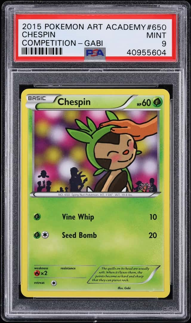 2015 Pokemon XY Art Academy Competition Gabi Chespin PSA 9 MINT