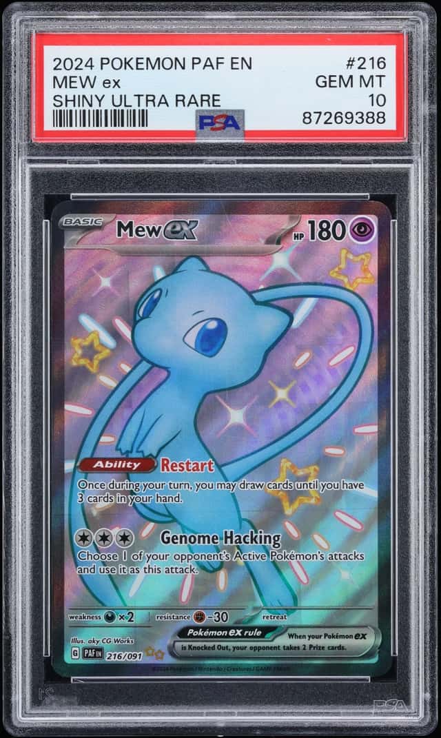 2024 Pokemon Scarlet & Violet Paldean Fates Full Art Shiny Mew Ex #216 PSA 10 GEM MINT