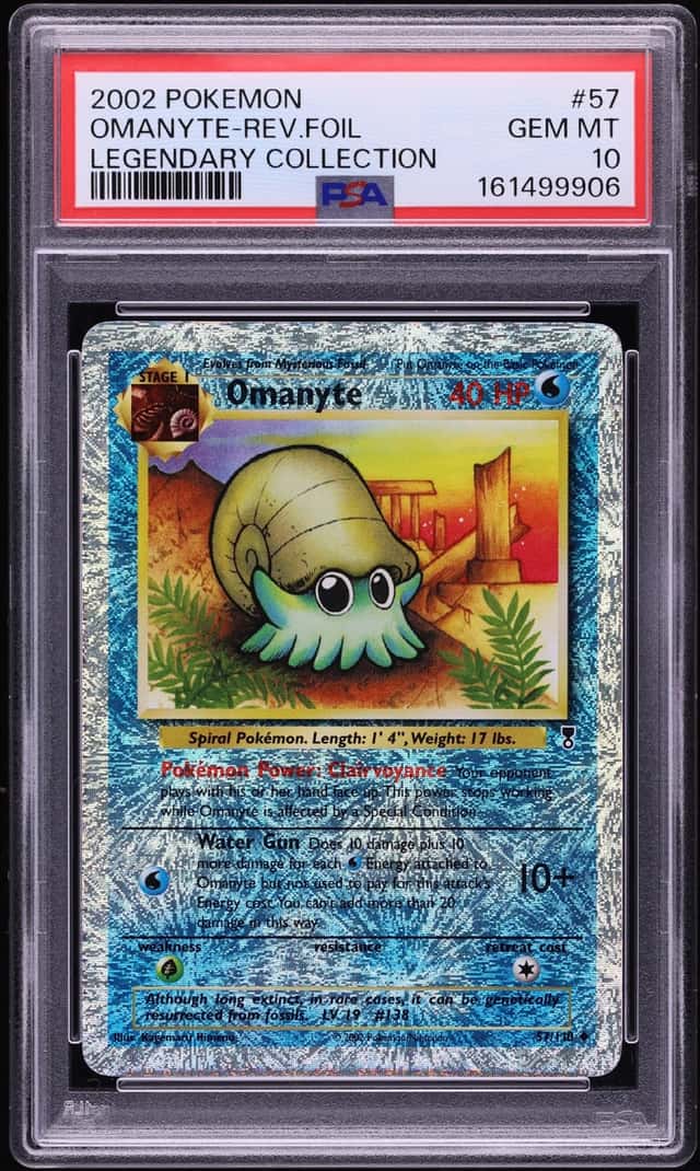 2002 Pokemon Legendary Collection Reverse Holo Omanyte #57 PSA 10 GEM MINT