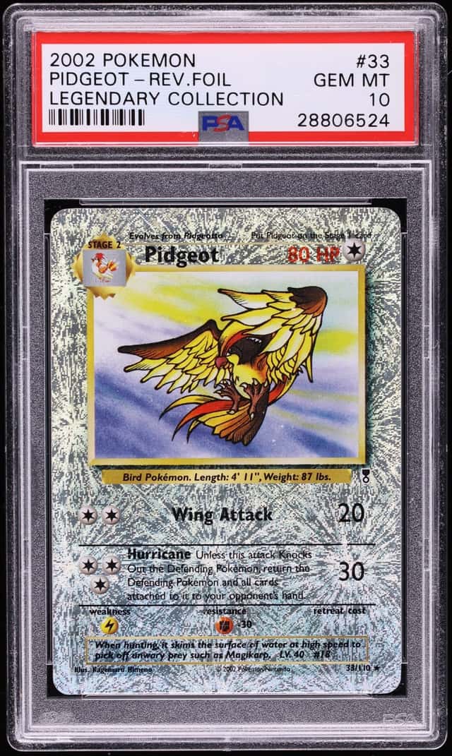 2002 Pokemon Legendary Collection Reverse Holo Pidgeot #33 PSA 10 GEM MINT