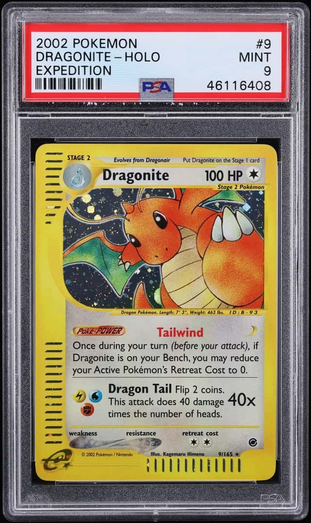 2002 Pokemon Expedition Holo Dragonite #9 PSA 9 MINT