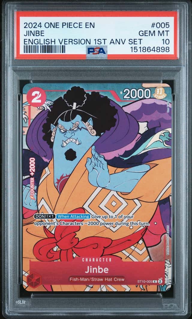 ONE PIECE JINBE 2024 ENGLISH VERSION 1ST ANNIVERSARY SET #005 PSA 10
