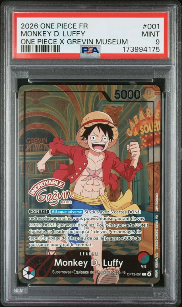 2026 ONE PIECE FRENCH PROMOS ONE PIECE X GREVIN MUSEUM MONKEY D. LUFFY PSA 9