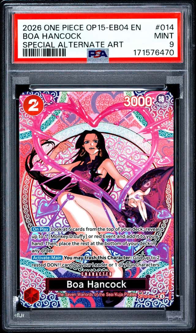 2026 One Piece Adventure on Kami's Island Boa Hancock Alt Art #OP12-014 PSA 9