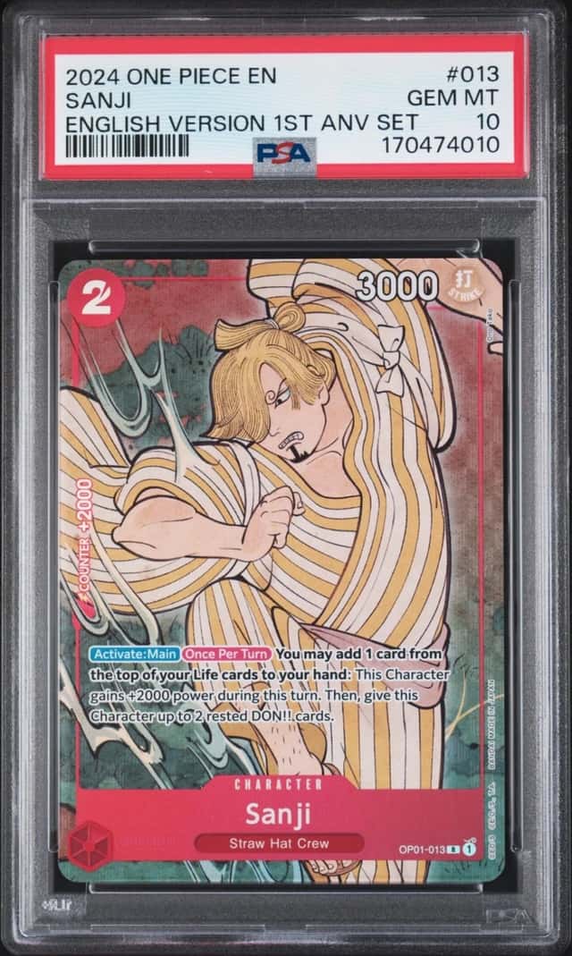 One Piece Sanji English Version 1st Anniversary Set 013 PSA 10 Gem Mint