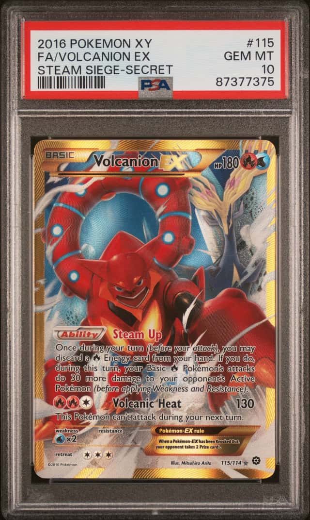 Pokemon Volcanion EX 115/114 Secret Rare XY Steam Siege PSA 10 GEM MINT