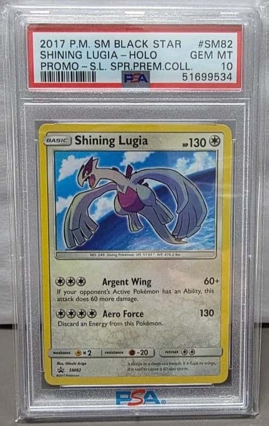 2017 POKEMON SM BLACK STAR PROMO #SM82 SHINING LUGIA-HOLO PSA 10