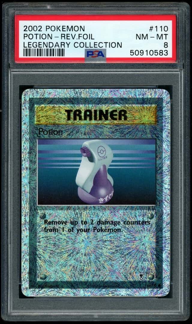 POKEMON POTION 2002 LEGENDARY COLLECTION #110 REV.FOIL PSA 8