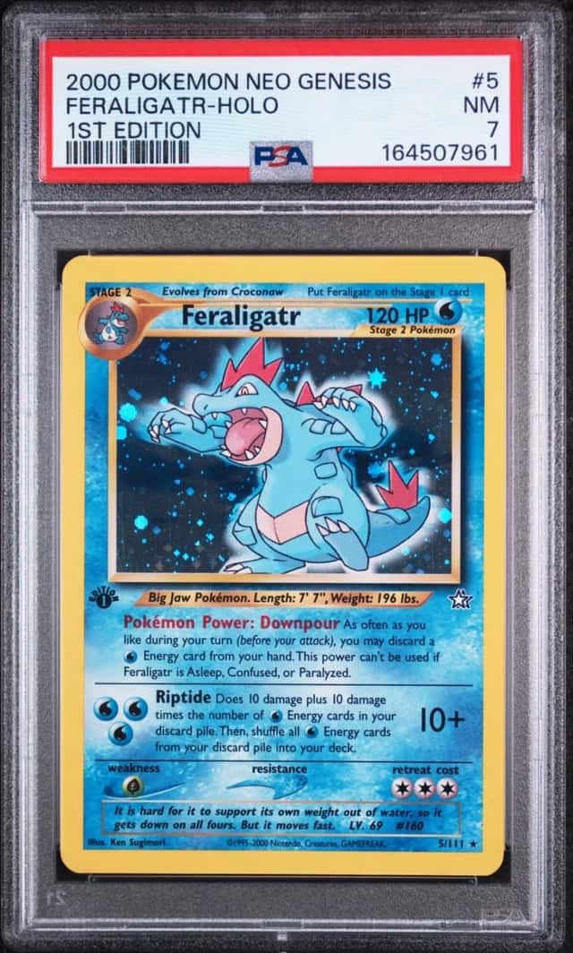 2000 POKEMON NEO GENESIS FERALIGATR-HOLO 1ST EDITION #5 PSA 7