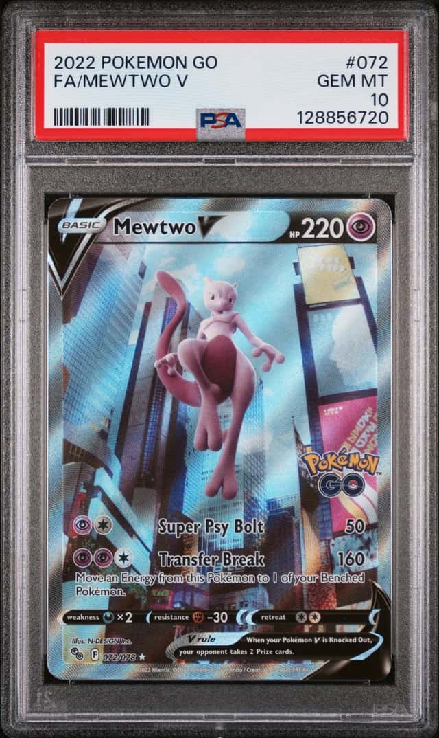 2022 POKEMON GO #072 FA/MEWTWO V PSA 10 GEM MINT