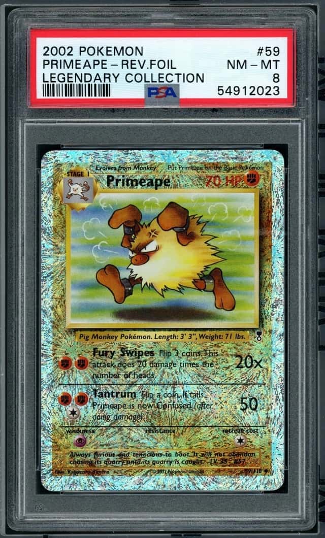 POKEMON PRIMEAPE 2002 LEGENDARY COLLECTION #59 PRIMEAPE-REV.FOIL PSA 8