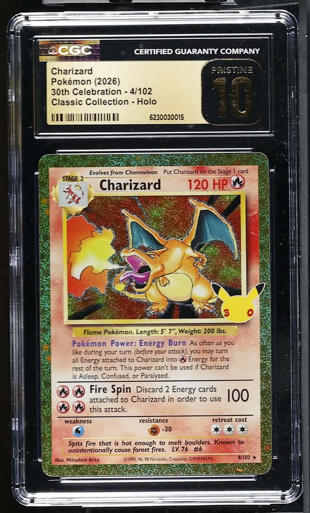 Pokémon Charizard 2026 30th Celebration 4/102 Classic Coll Holo CGC PRISTINE 10