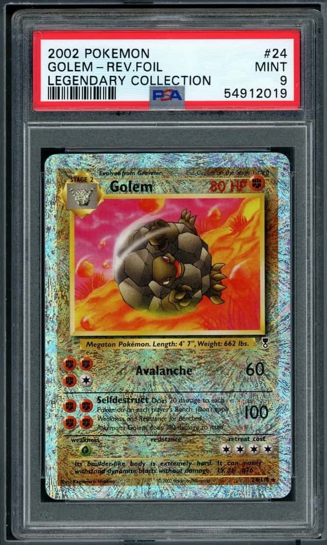 POKEMON GOLEM 2002 LEGENDARY COLLECTION #24 REV.FOIL PSA 9