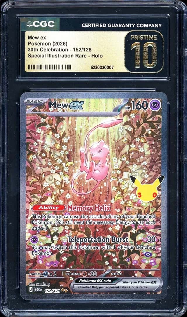 Pokémon Mew ex 2026 30th Celebration 152/128 Special Illus Rare CGC PRISTINE 10